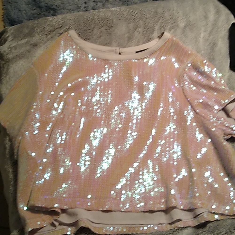 Sequin Cropped Top